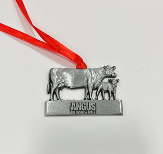Angus Cow & Calf 3D Pewter Ornament